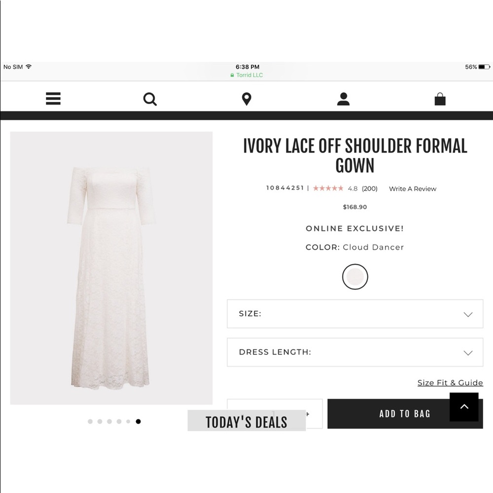 Torrid wedding dress(Cloud Dancer)